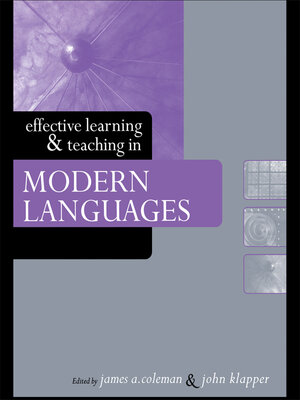 cover image of Effective Learning and Teaching in Modern Languages